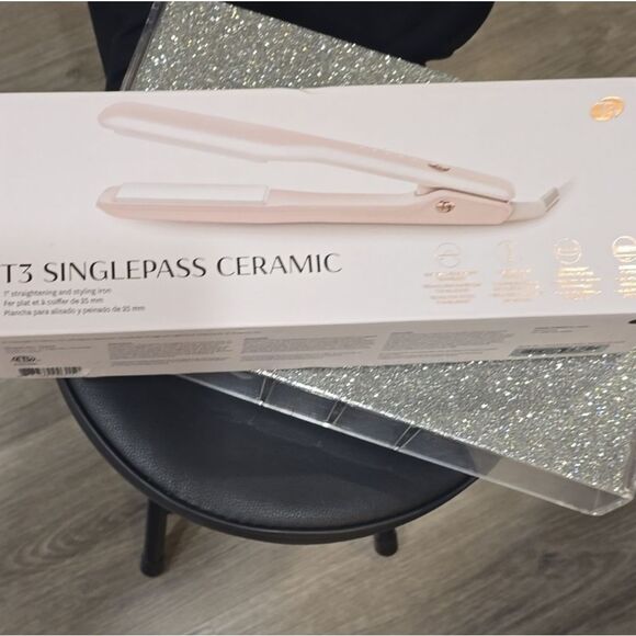 T3 Single Pass Ceramic 1" Straightening & Styling Iron- Blush - Picture 8 of 9